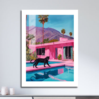 Wes Co Gallery Metal Poster Palm Springs Panther 16" x 24" Home Goods - Animal Border or edge to edge Metal Art Print