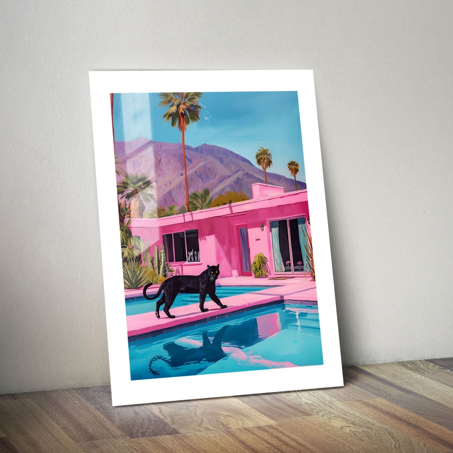 Wes Co Gallery Metal Poster Palm Springs Panther 24" x 36" Home Goods - Animal Border or edge to edge Metal Art Print