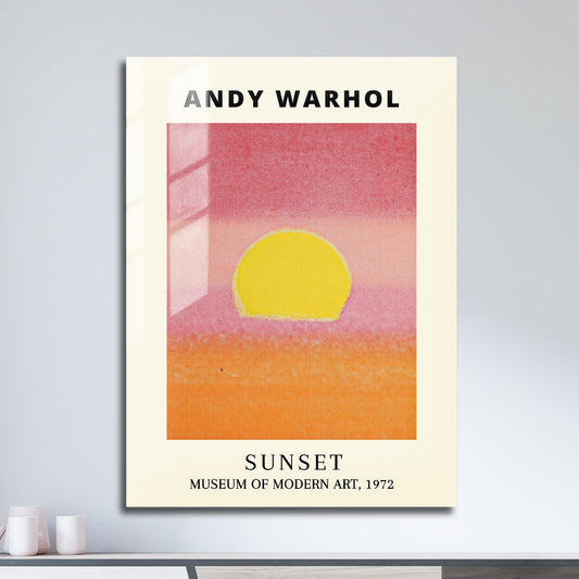 Wes Co Gallery Metal Poster Sunset by Andy Warhold 11" x 17" Home Goods - Artist Border or edge to edge Metal Art Print