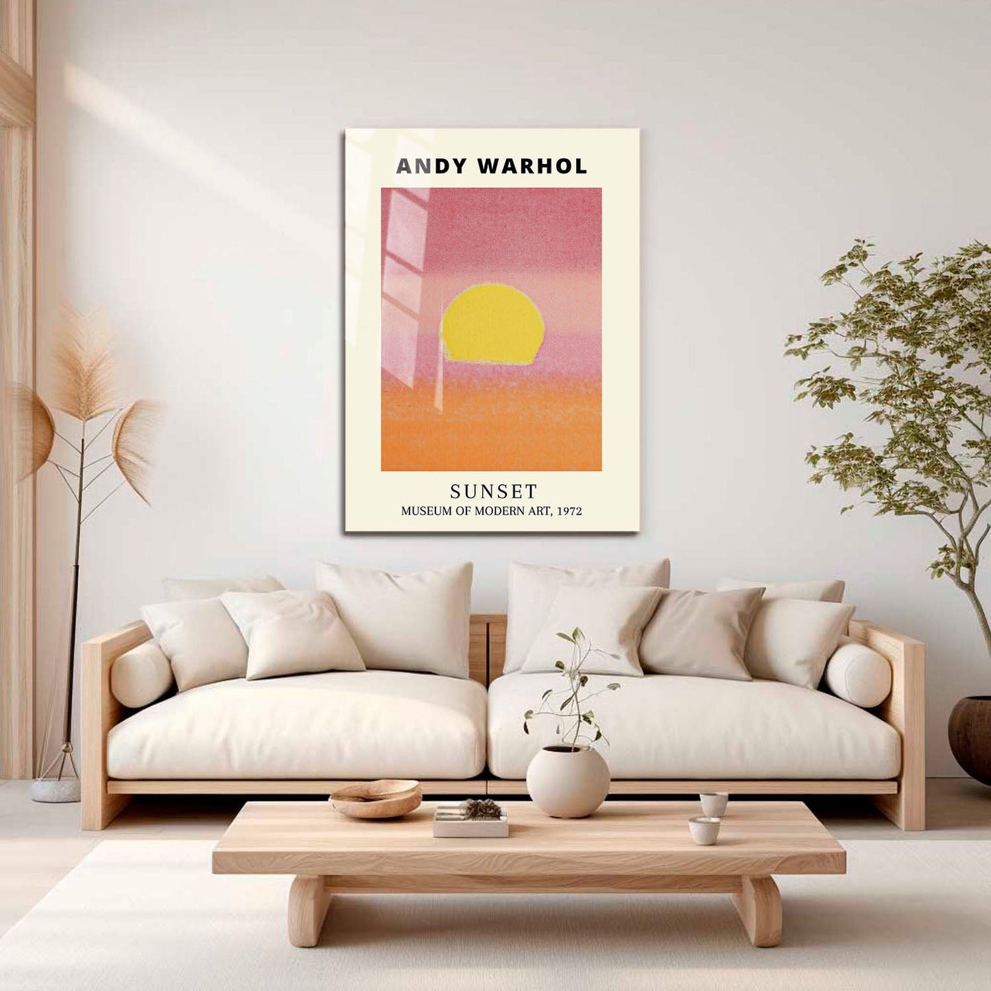 Wes Co Gallery Metal Poster Sunset by Andy Warhold 11" x 17" Home Goods - Artist Border or edge to edge Metal Art Print