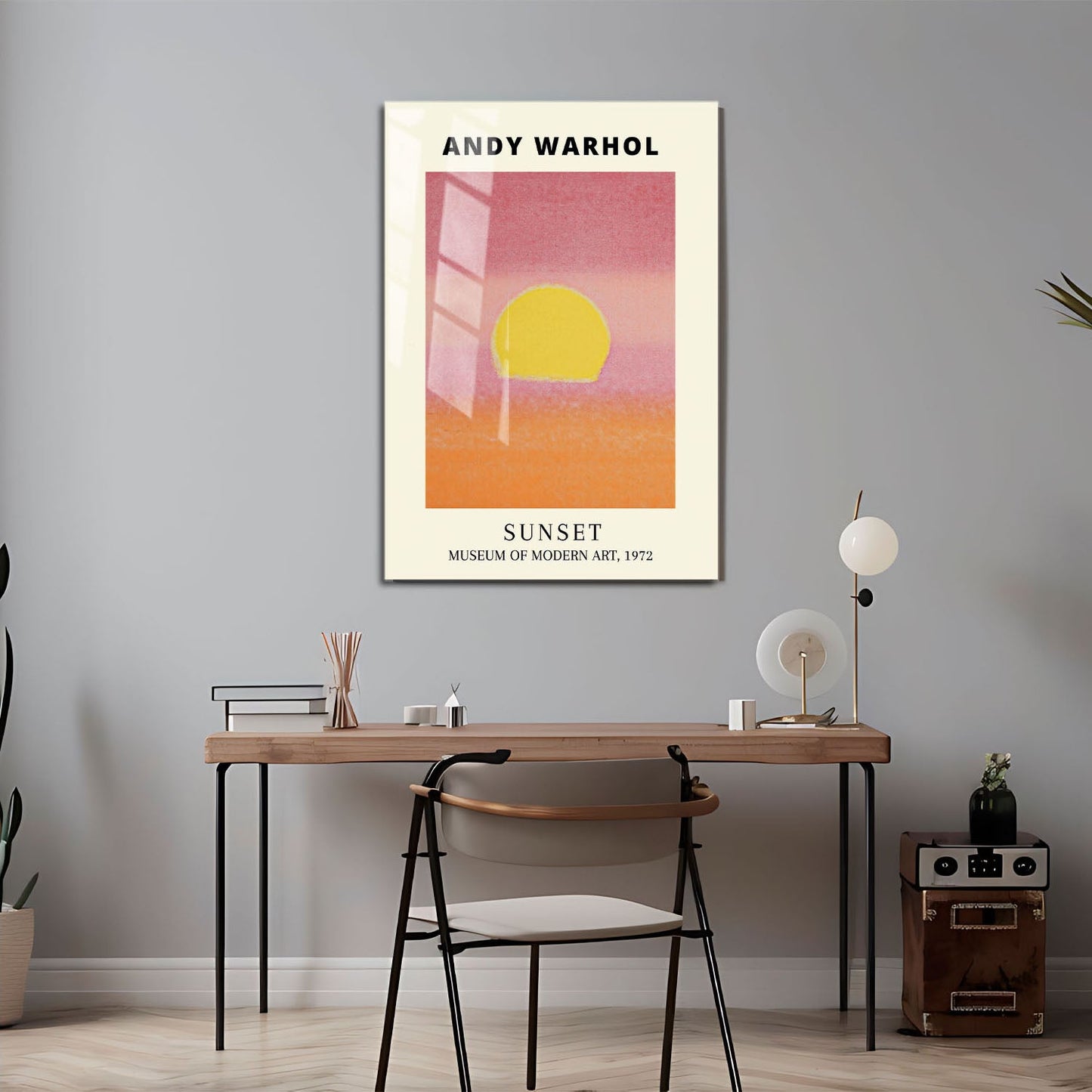 Wes Co Gallery Metal Poster Sunset by Andy Warhold 11" x 17" Home Goods - Artist Border or edge to edge Metal Art Print