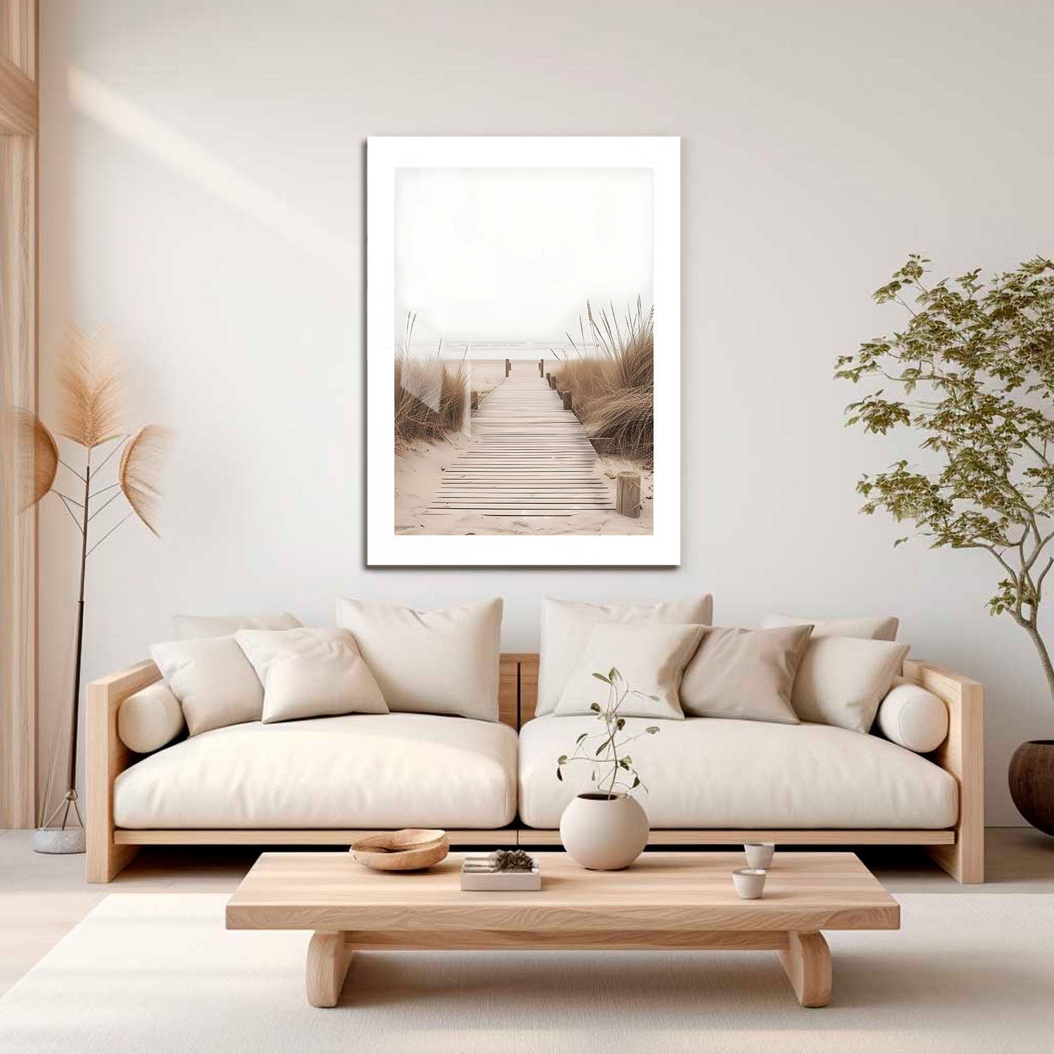 Wes Co Gallery Metal Poster Minimalist Boardwalk 11" x 17" Home Goods - Coastal Border or edge to edge Metal Art Print