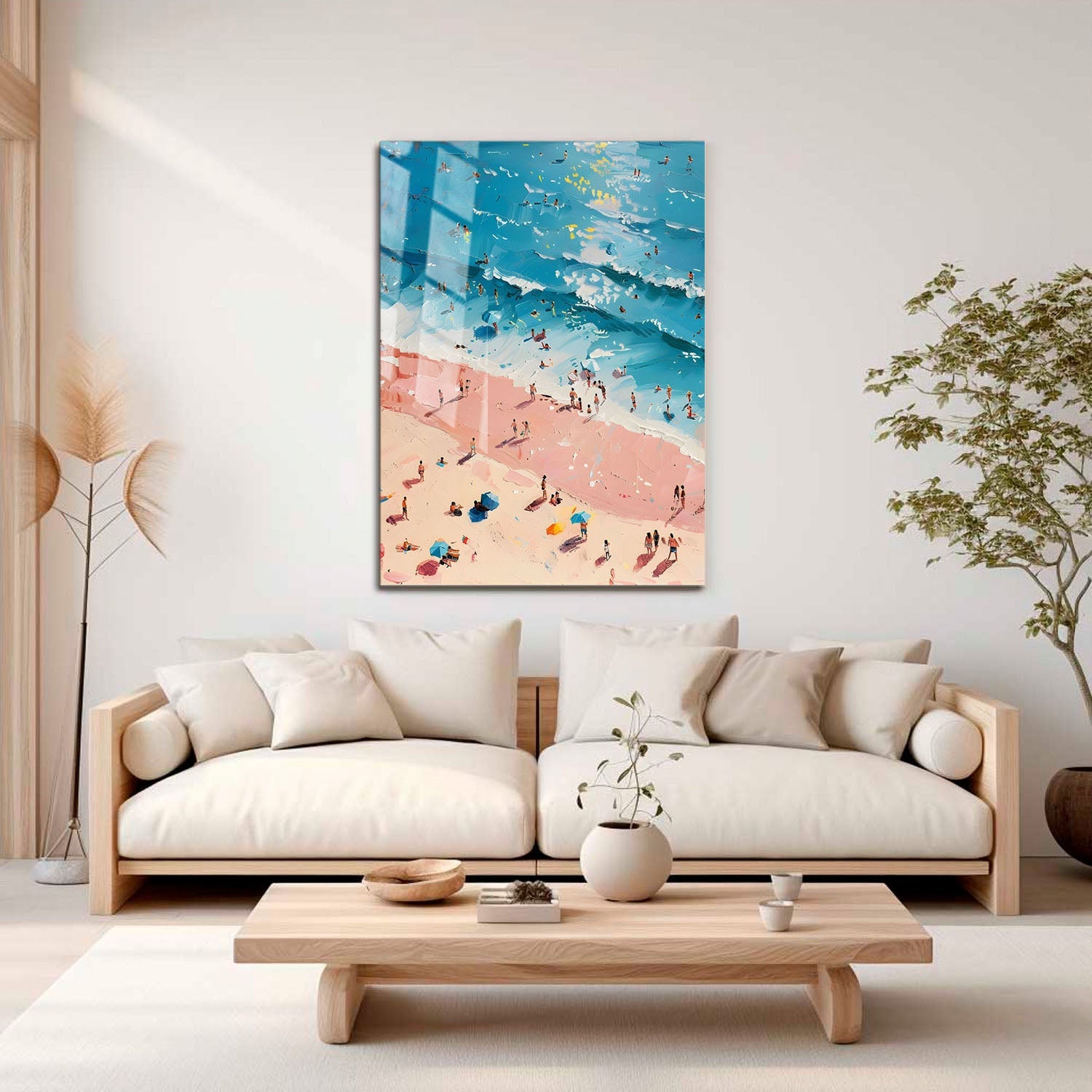 Wes Co Gallery Metal Poster Vibrant Abstract Beach Day 11" x 17" Home Goods - Coastal Border or edge to edge Metal Art Print