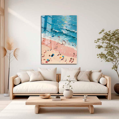 Wes Co Gallery Metal Poster Vibrant Abstract Beach Day 11" x 17" Home Goods - Coastal Border or edge to edge Metal Art Print