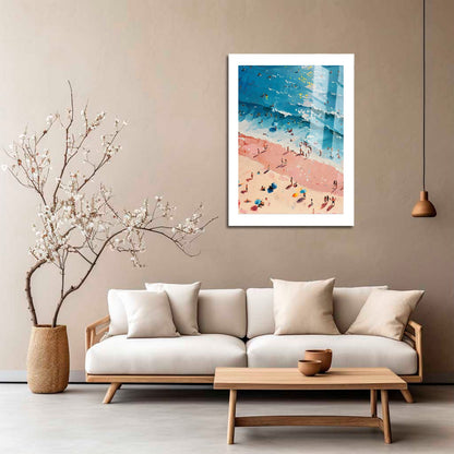 Wes Co Gallery Metal Poster Vibrant Abstract Beach Day 16" x 24" Home Goods - Coastal Border or edge to edge Metal Art Print