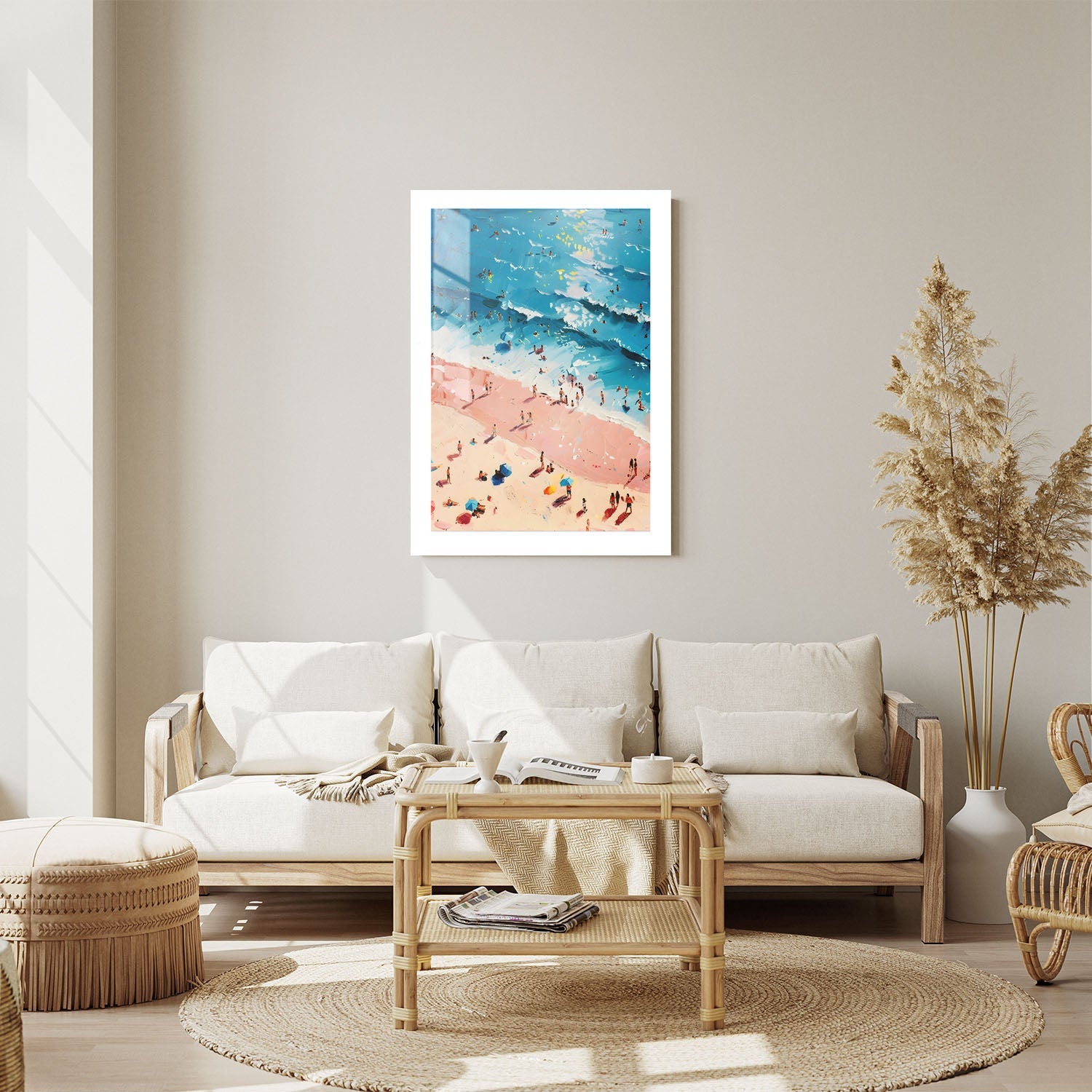 Wes Co Gallery Metal Poster Vibrant Abstract Beach Day 24" x 36" Home Goods - Coastal Border or edge to edge Metal Art Print