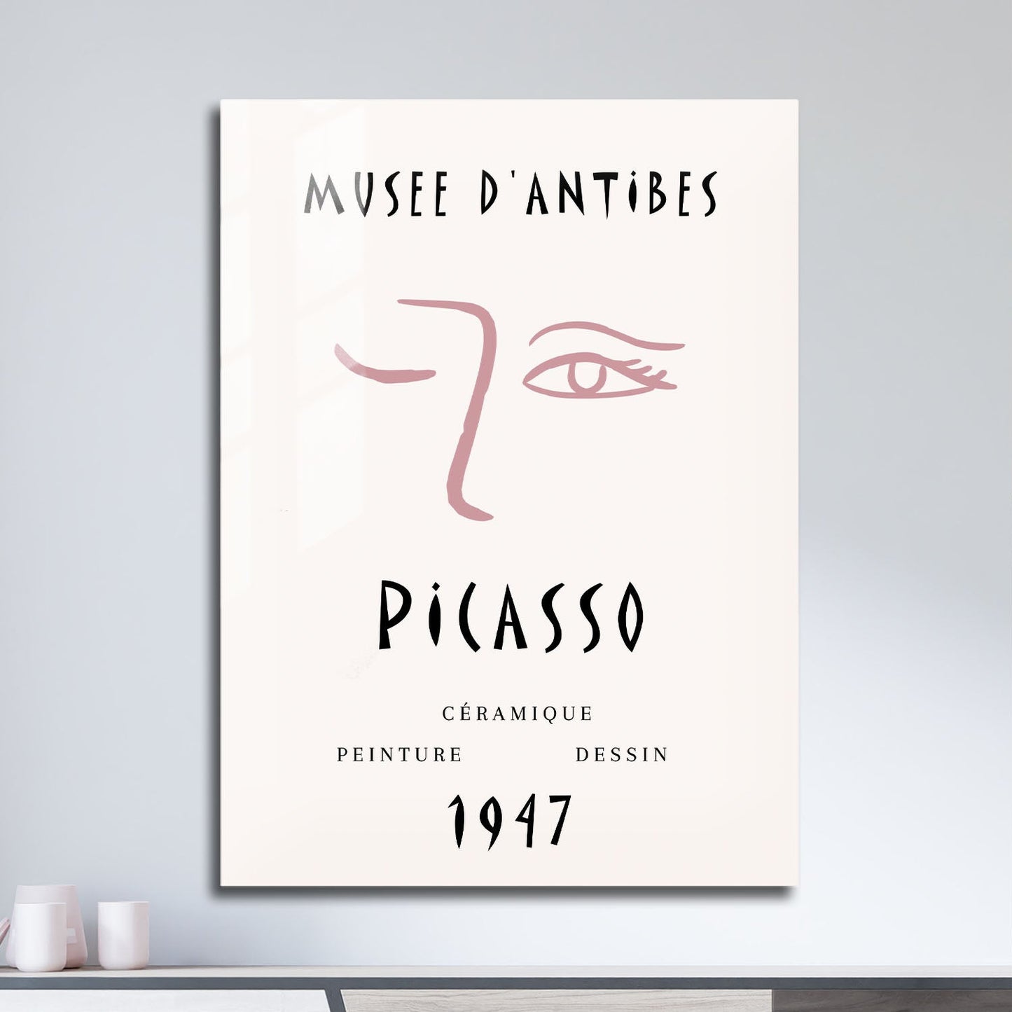 Wes Co Gallery Metal Poster Picasso Inspired Eye 11" x 17" Home Goods - Neutral Edge to edge Metal Art Print