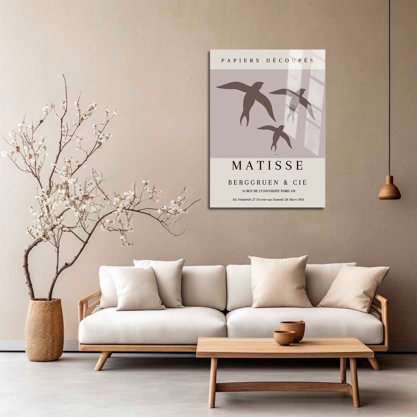 Wes Co Gallery Metal Poster Matisse Birds in Flight 5" x 7" Home Goods - Neutral Edge to edge Metal Art Print