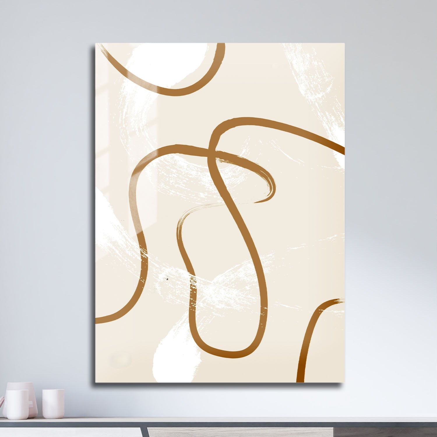 Wes Co Gallery Metal Poster Abstract Sand Waves 11" x 17" Home Goods - Nordic Border or edge to edge Metal Art Print