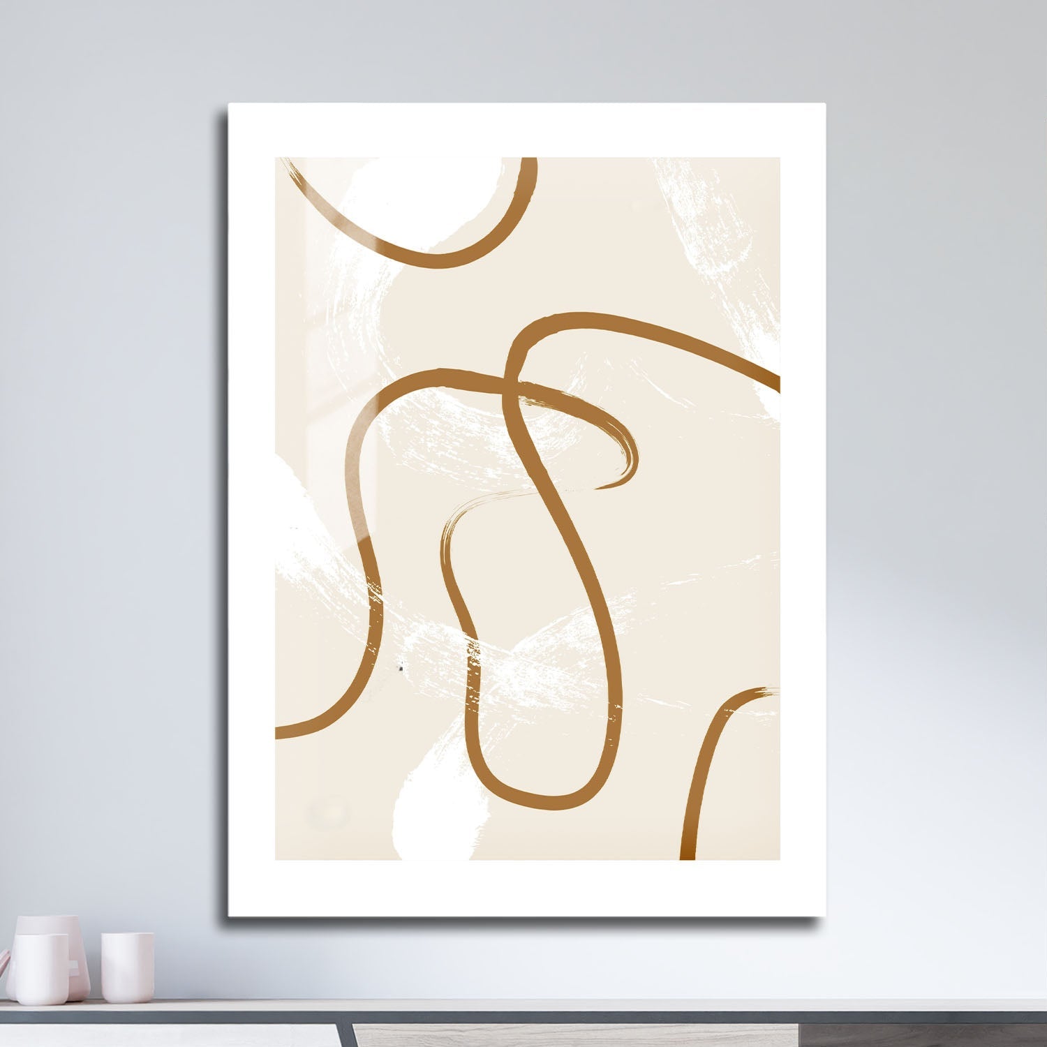 Wes Co Gallery Metal Poster Abstract Sand Waves 16" x 24" Home Goods - Nordic Border or edge to edge Metal Art Print