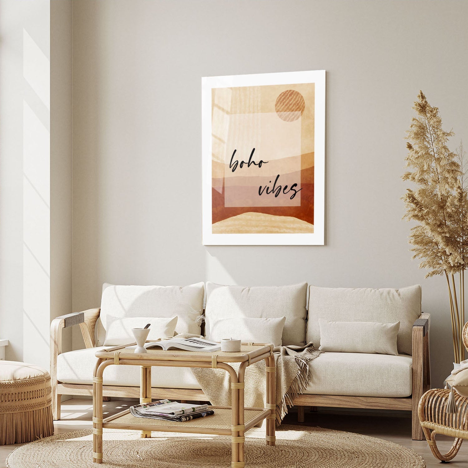 Wes Co Gallery Metal Poster Boho Vibes Sunscape 16" x 24" Home Goods - Nordic Border or edge to edge Metal Art Print