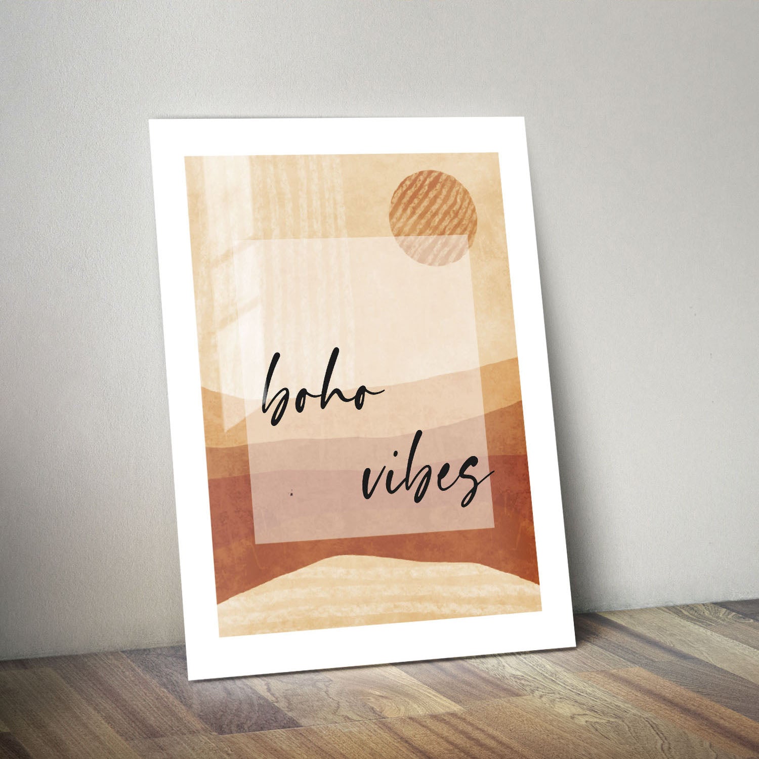 Wes Co Gallery Metal Poster Boho Vibes Sunscape 24" x 36" Home Goods - Nordic Border or edge to edge Metal Art Print