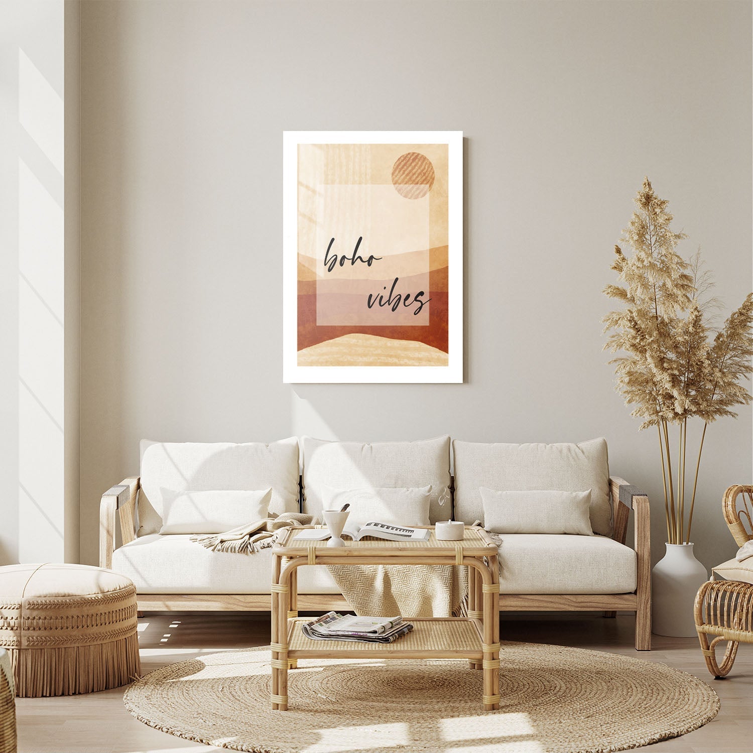 Wes Co Gallery Metal Poster Boho Vibes Sunscape 24" x 36" Home Goods - Nordic Border or edge to edge Metal Art Print