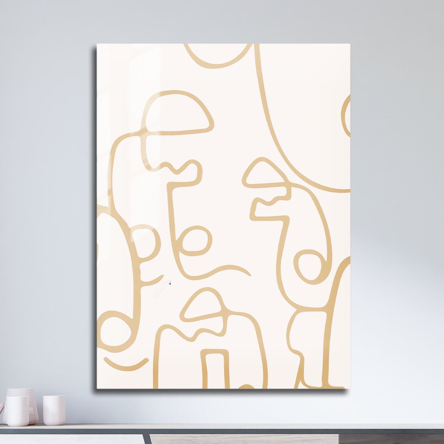 Wes Co Gallery Metal Poster Faces in Line Minimalist 11" x 17" Home Goods - Nordic Border or edge to edge Metal Art Print