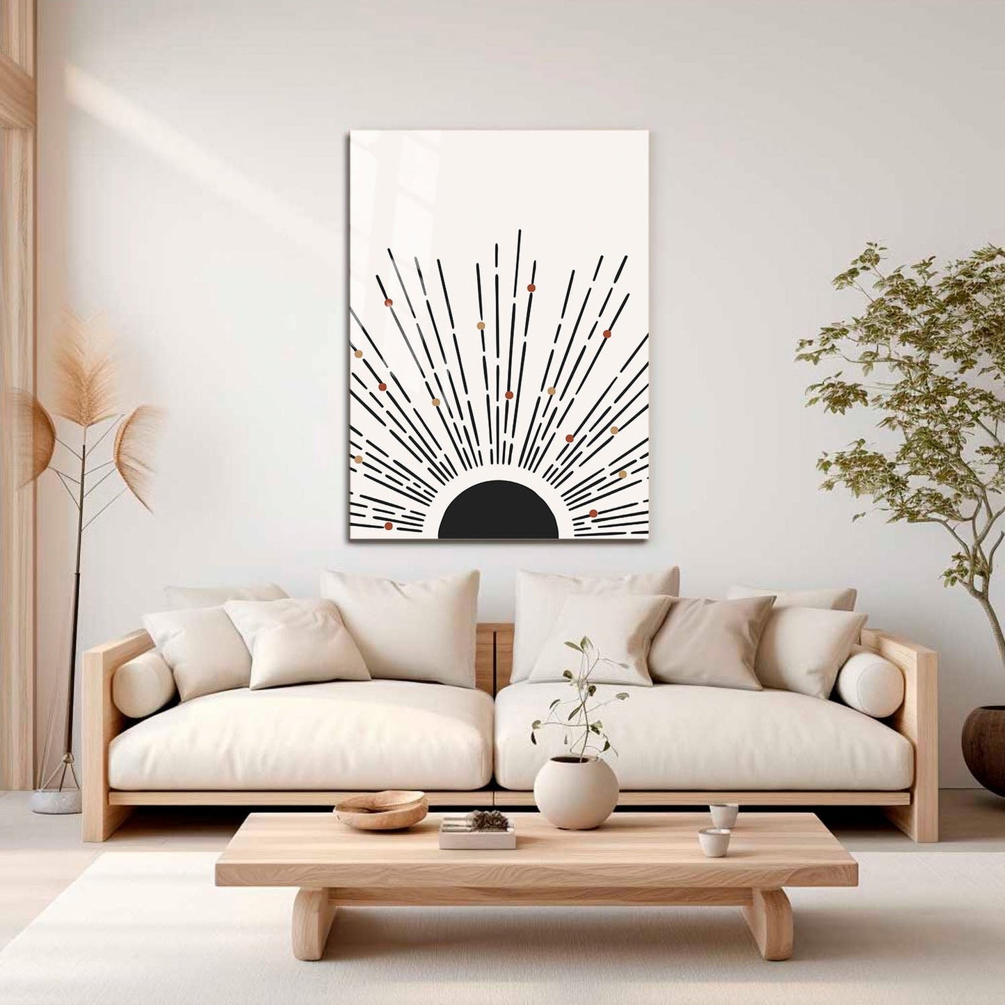 Wes Co Gallery Metal Poster Golden Sunburst Rustic Charm 11" x 17" Home Goods - Nordic Border or edge to edge Metal Art Print