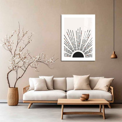 Wes Co Gallery Metal Poster Golden Sunburst Rustic Charm 16" x 24" Home Goods - Nordic Border or edge to edge Metal Art Print