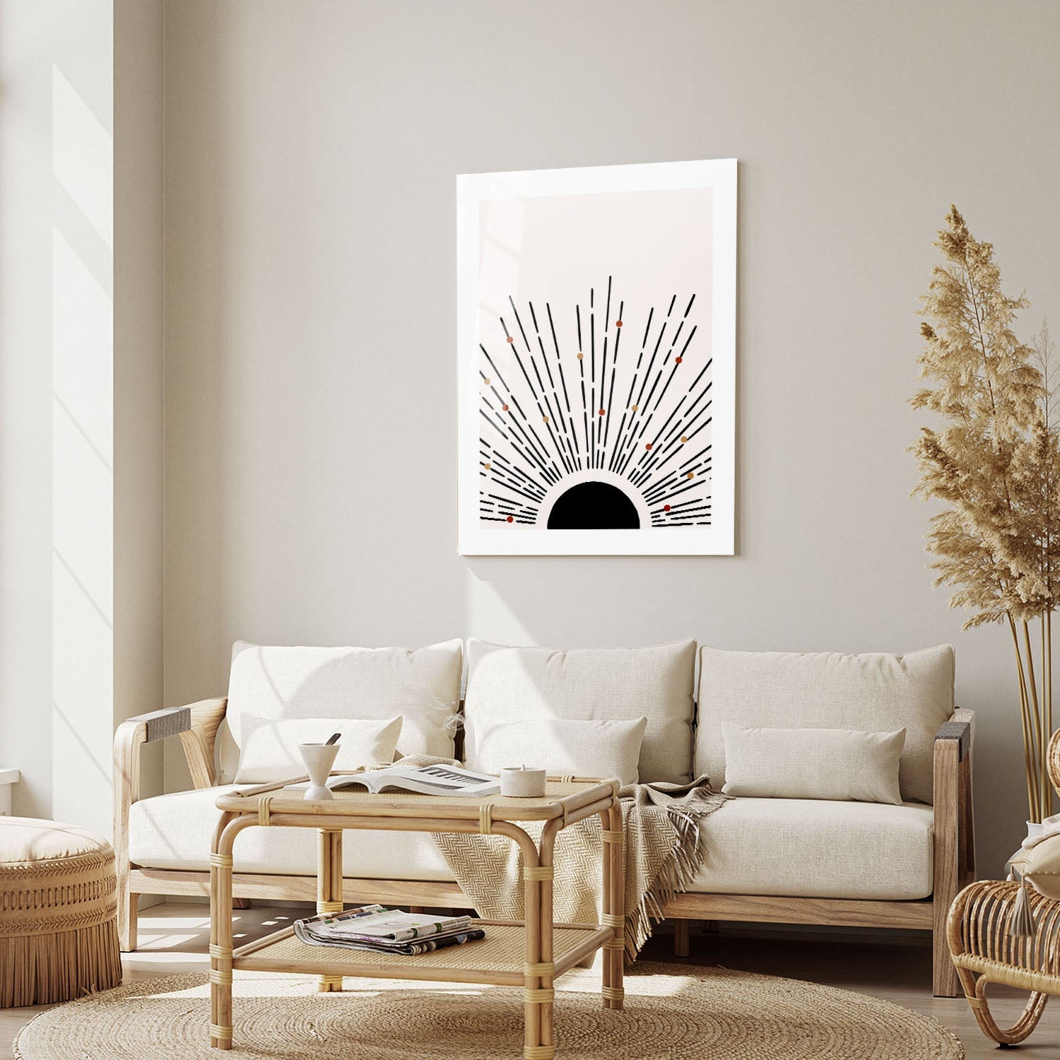 Wes Co Gallery Metal Poster Golden Sunburst Rustic Charm 16" x 24" Home Goods - Nordic Border or edge to edge Metal Art Print