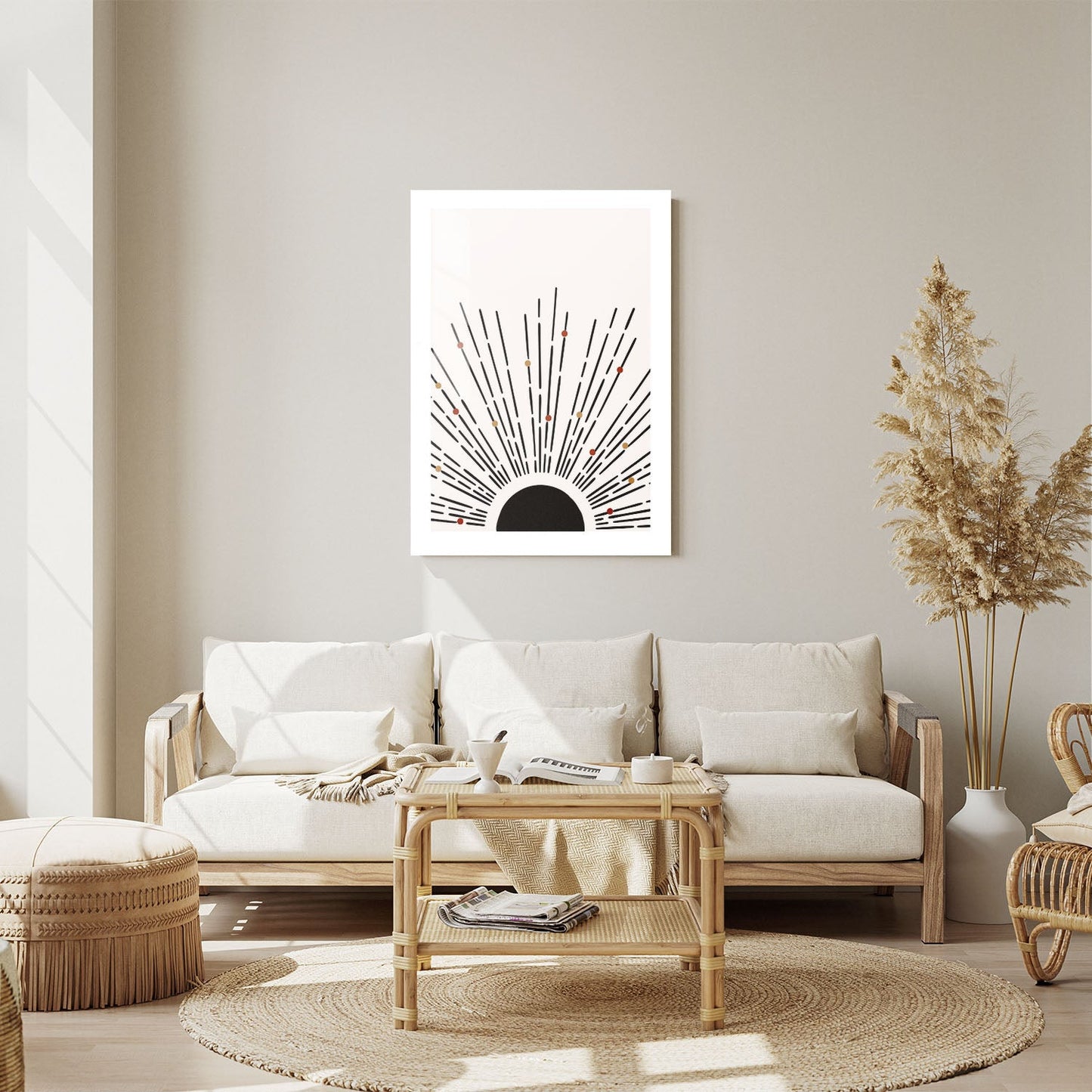 Wes Co Gallery Metal Poster Golden Sunburst Rustic Charm 24" x 36" Home Goods - Nordic Border or edge to edge Metal Art Print