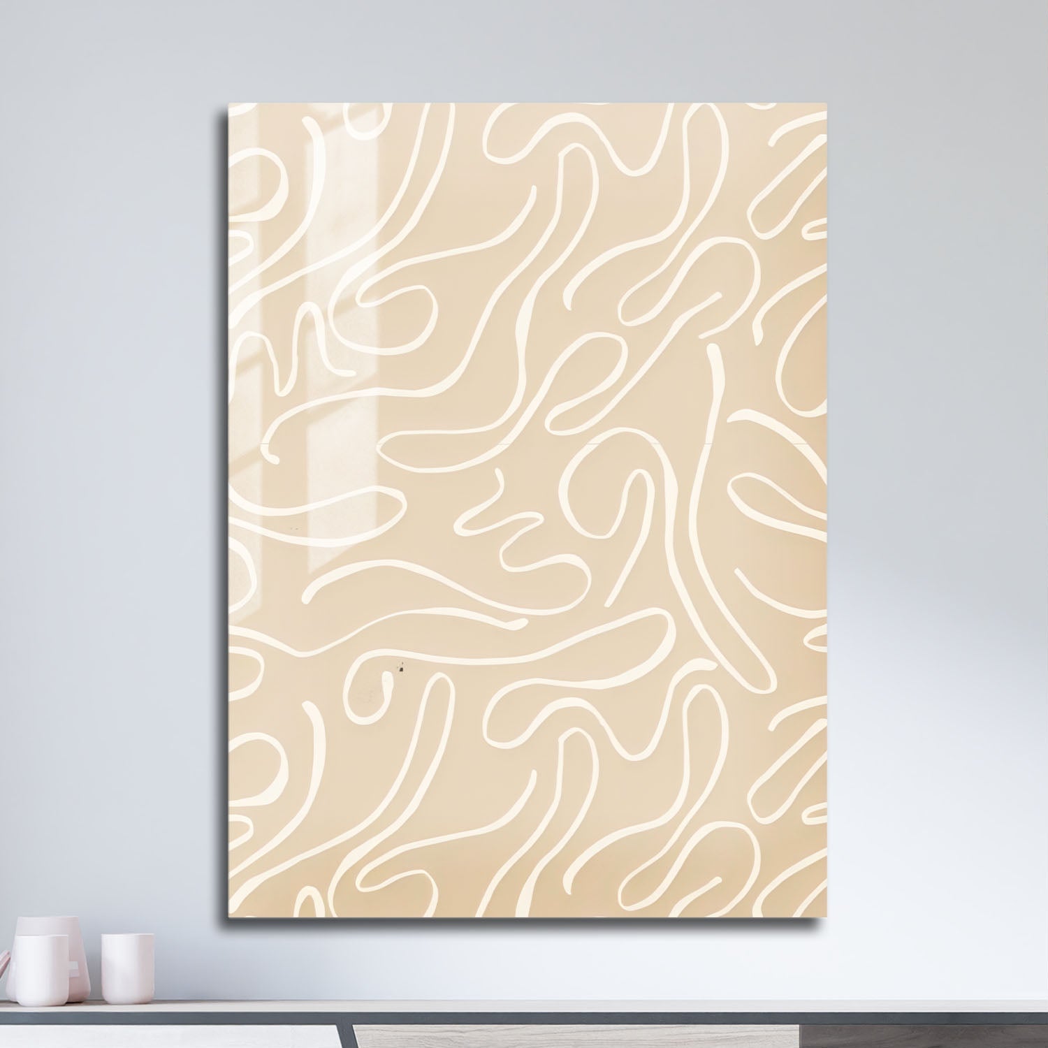 Wes Co Gallery Metal Poster Abstract Sand Paths 11" x 17" Home Goods - Nordic Border or edge to edge Metal Art Print