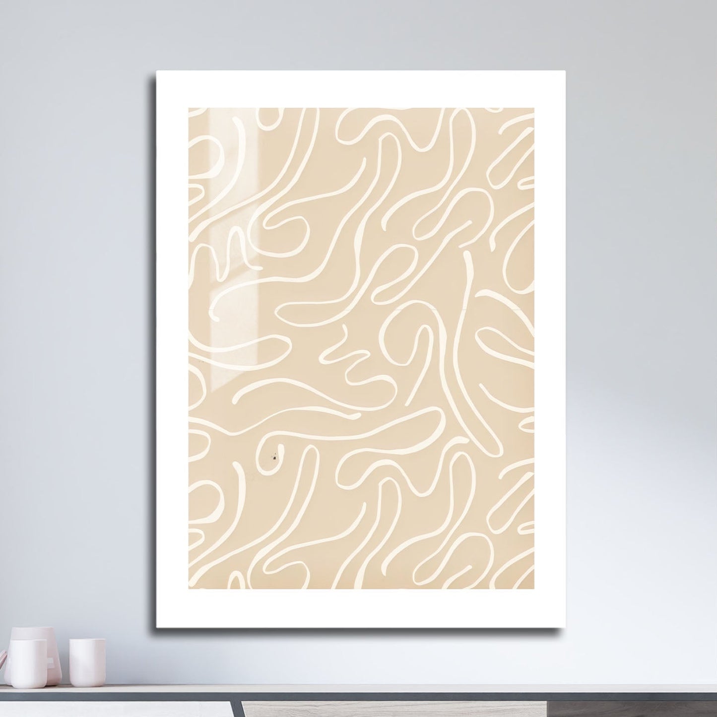 Wes Co Gallery Metal Poster Abstract Sand Paths 16" x 24" Home Goods - Nordic Border or edge to edge Metal Art Print