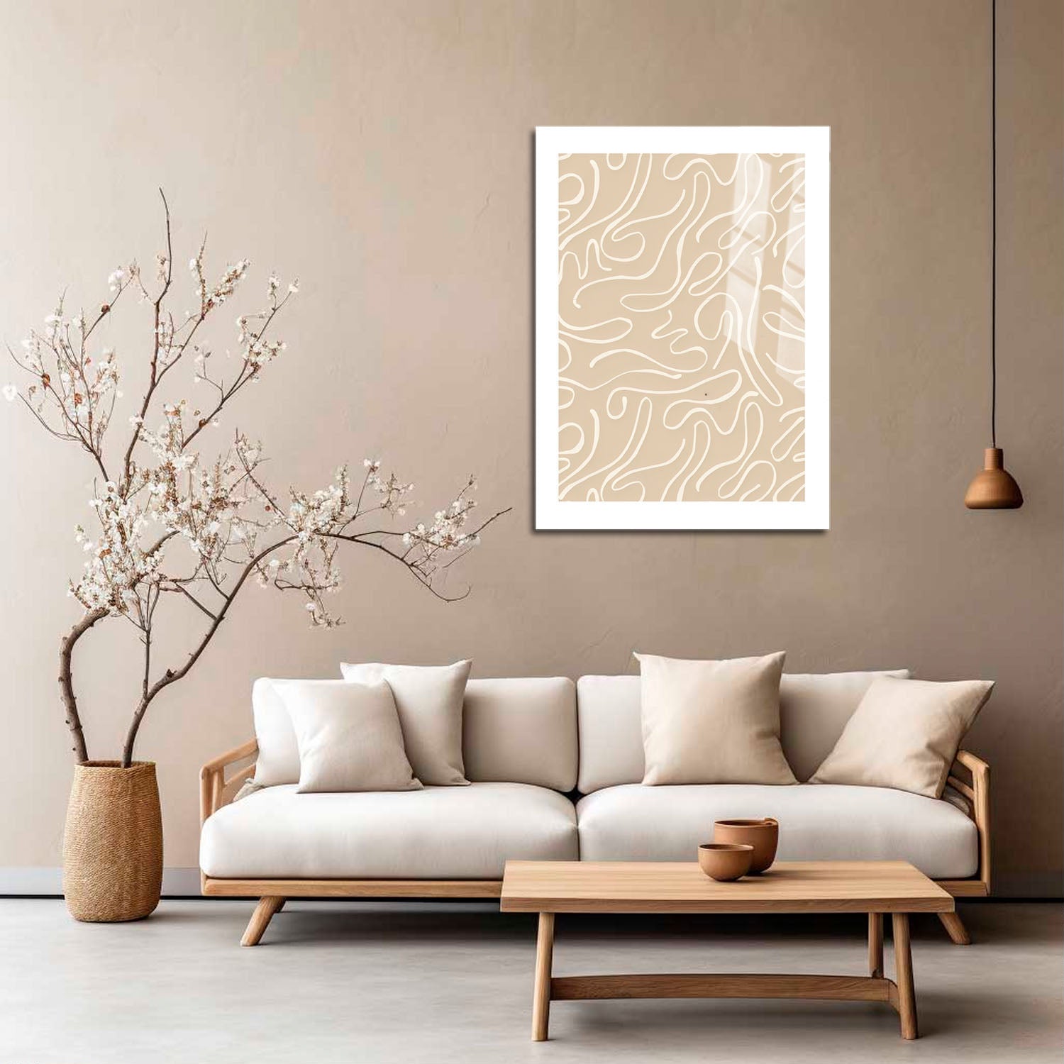 Wes Co Gallery Metal Poster Abstract Sand Paths 16" x 24" Home Goods - Nordic Border or edge to edge Metal Art Print