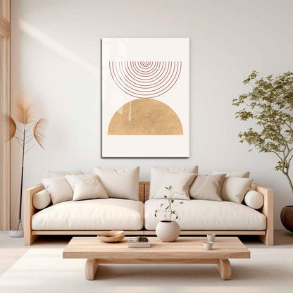 Wes Co Gallery Metal Poster Geometric Sun and Earth Duo 11" x 17" Home Goods - Nordic Border or edge to edge Metal Art Print