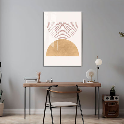 Wes Co Gallery Metal Poster Geometric Sun and Earth Duo 11" x 17" Home Goods - Nordic Border or edge to edge Metal Art Print