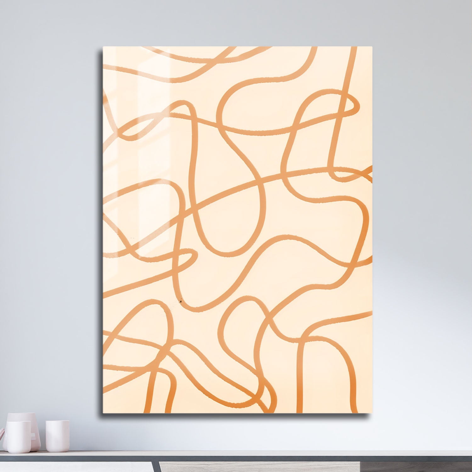 Wes Co Gallery Metal Poster Fluid Organic Lines Modern 11" x 17" Home Goods - Nordic Border or edge to edge Metal Art Print