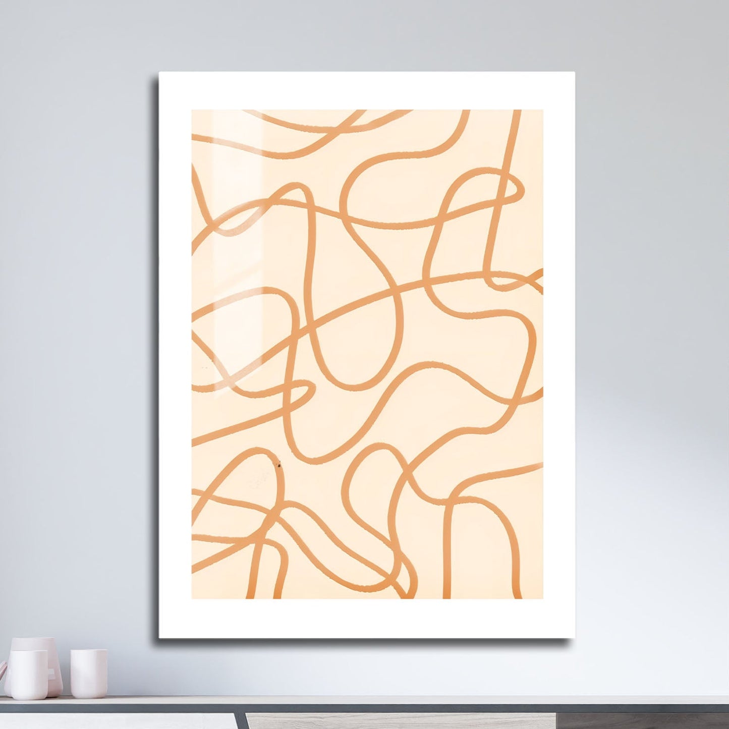 Wes Co Gallery Metal Poster Fluid Organic Lines Modern 16" x 24" Home Goods - Nordic Border or edge to edge Metal Art Print