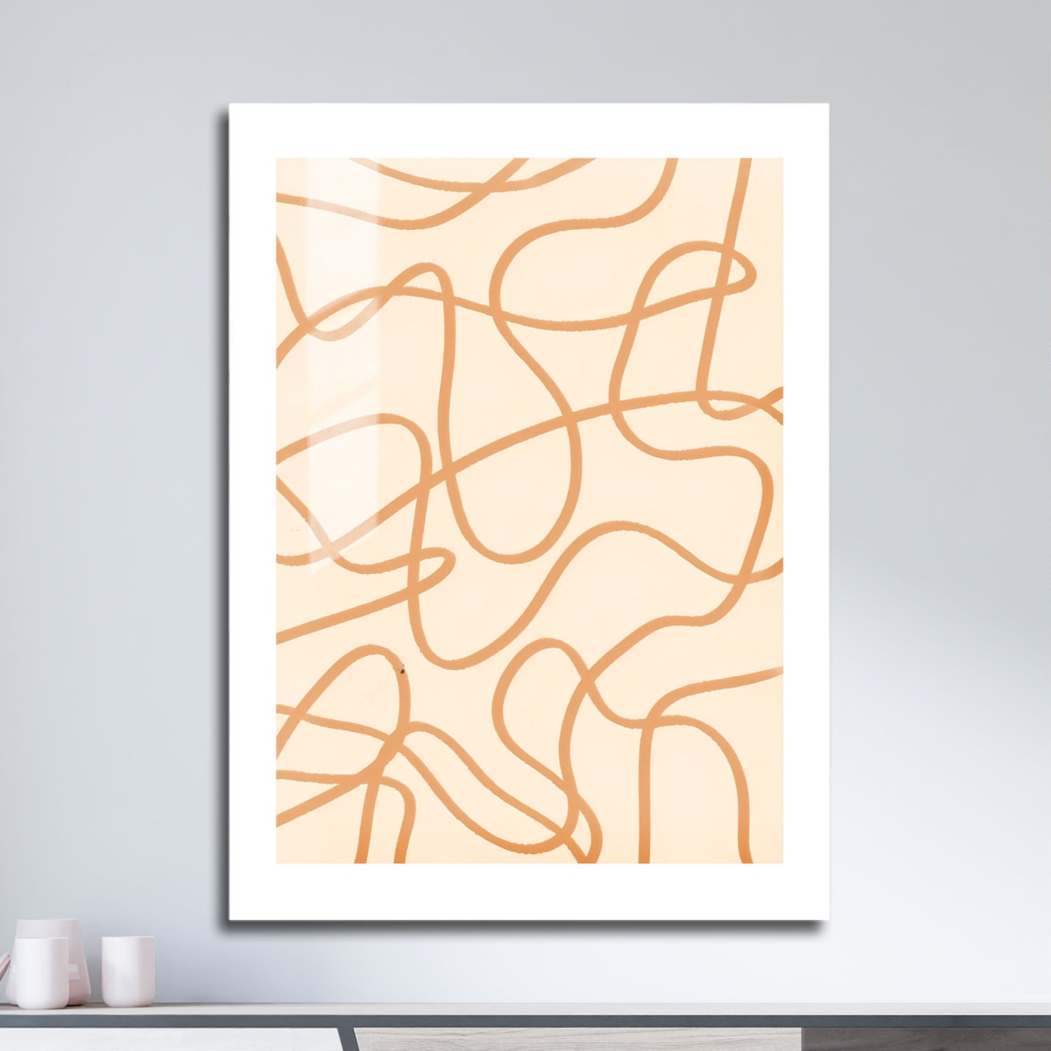 Wes Co Gallery Metal Poster Fluid Organic Lines Modern 16" x 24" Home Goods - Nordic Border or edge to edge Metal Art Print