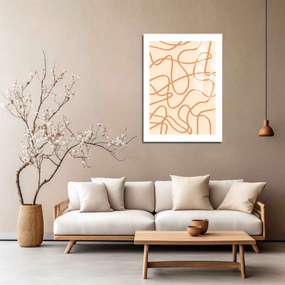 Wes Co Gallery Metal Poster Fluid Organic Lines Modern 16" x 24" Home Goods - Nordic Border or edge to edge Metal Art Print