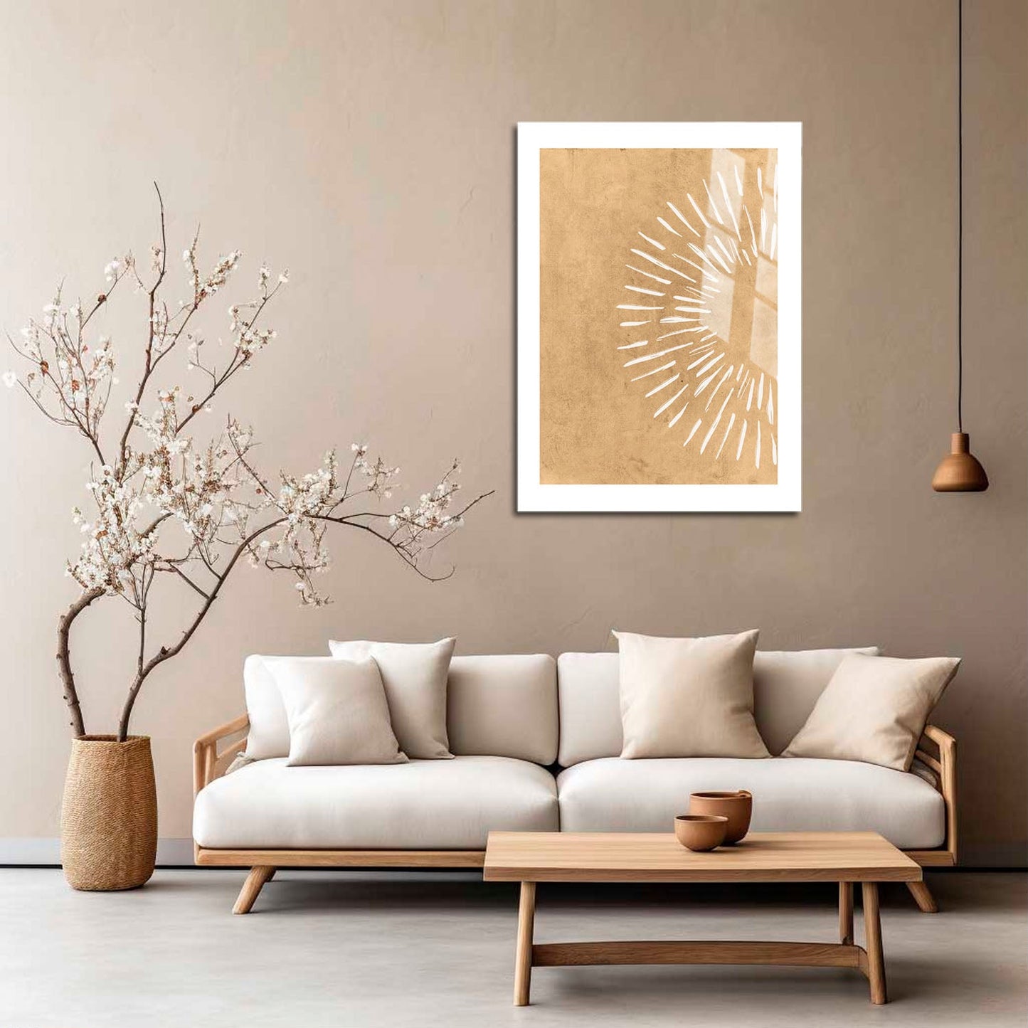 Wes Co Gallery Metal Poster Golden Sun Rays Modern Decor 16" x 24" Home Goods - Nordic Border or edge to edge Metal Art Print