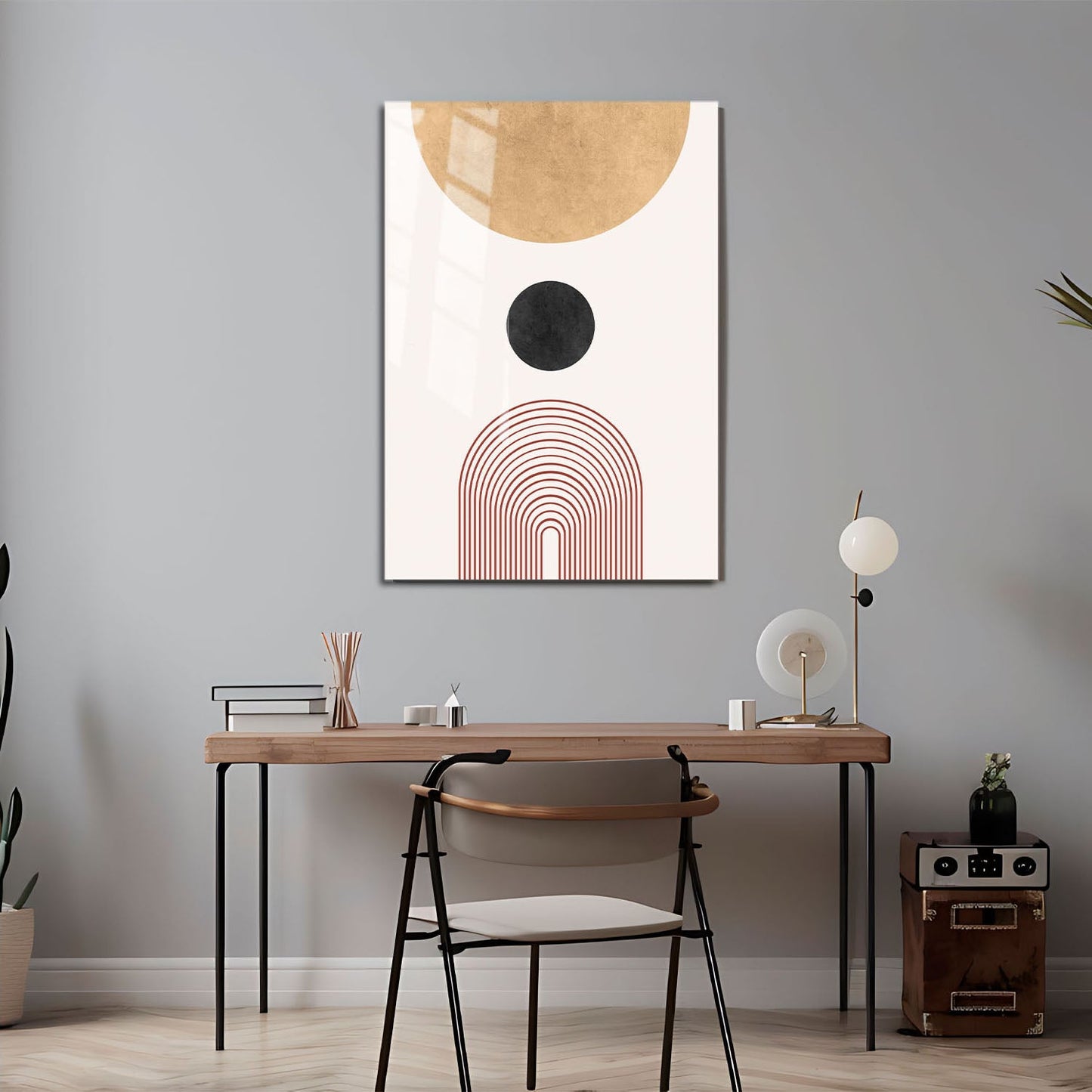 Wes Co Gallery Metal Poster Solar Circles Geometric Decor 11" x 17" Home Goods - Nordic Border or edge to edge Metal Art Print