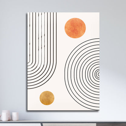 Wes Co Gallery Metal Poster Retro Geometric Circles 11" x 17" Home Goods - Nordic Border or edge to edge Metal Art Print