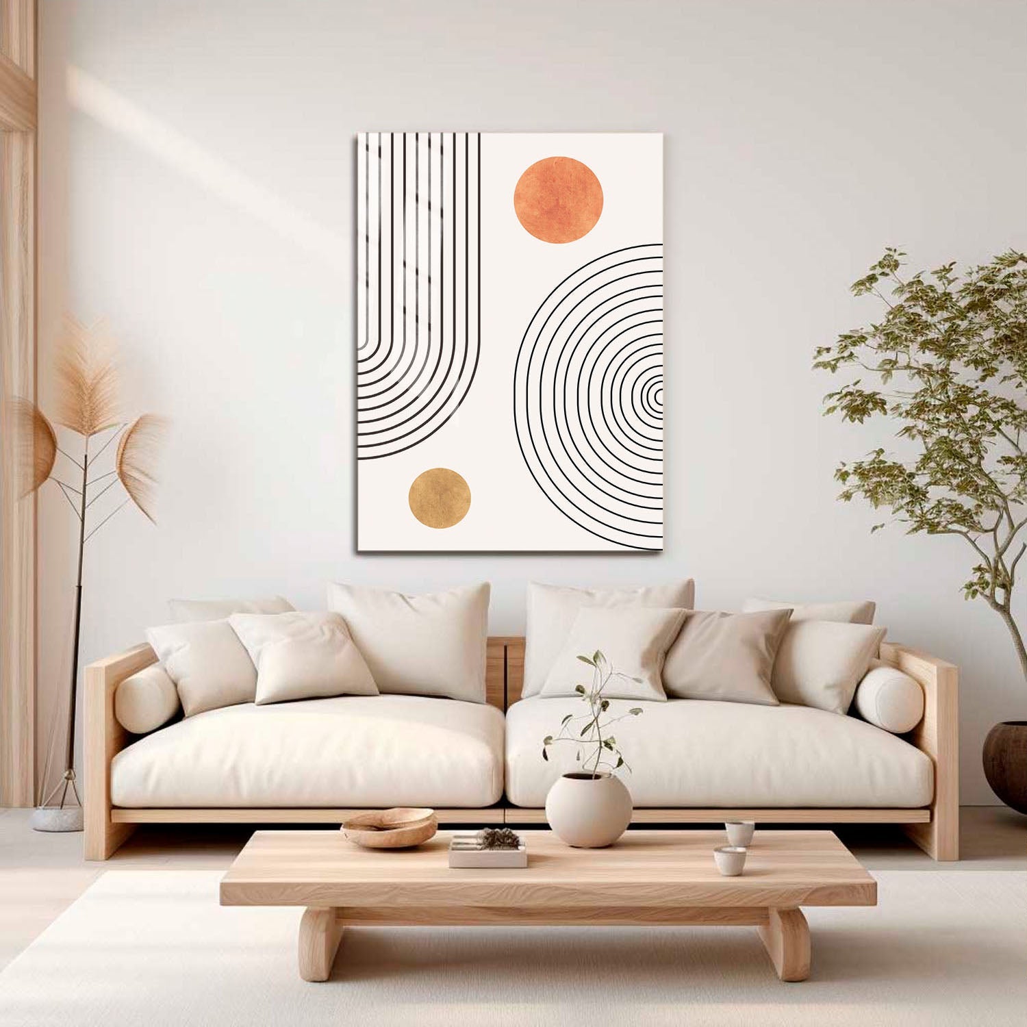 Wes Co Gallery Metal Poster Retro Geometric Circles 11" x 17" Home Goods - Nordic Border or edge to edge Metal Art Print