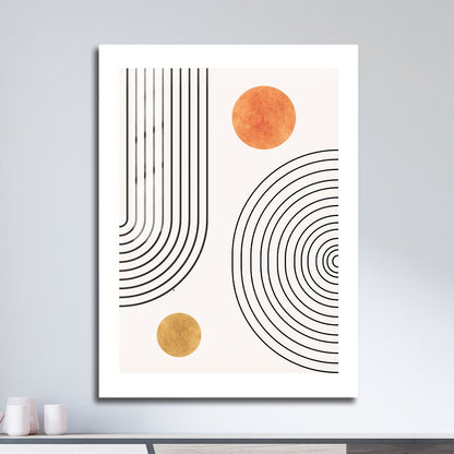 Wes Co Gallery Metal Poster Retro Geometric Circles 16" x 24" Home Goods - Nordic Border or edge to edge Metal Art Print