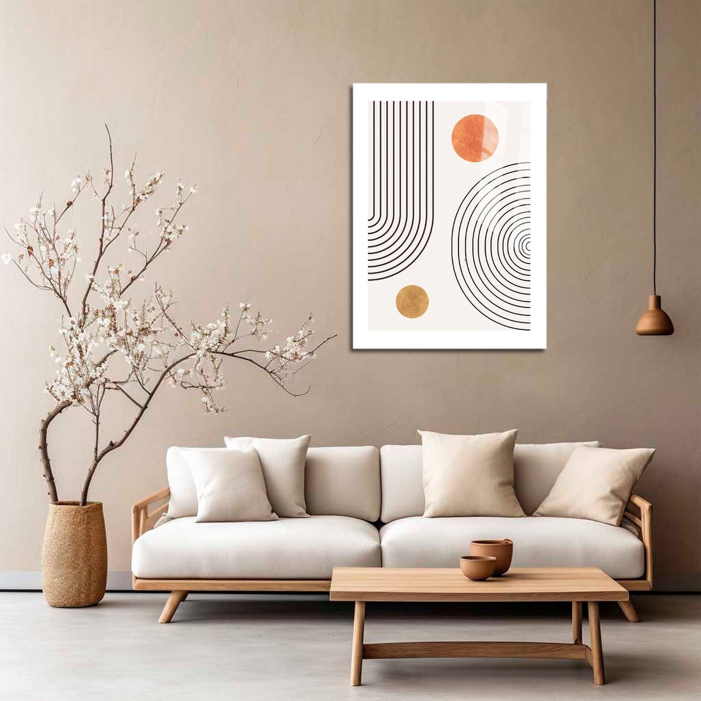 Wes Co Gallery Metal Poster Retro Geometric Circles 16" x 24" Home Goods - Nordic Border or edge to edge Metal Art Print