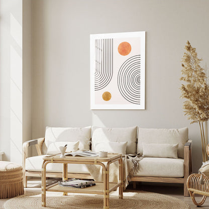 Wes Co Gallery Metal Poster Retro Geometric Circles 16" x 24" Home Goods - Nordic Border or edge to edge Metal Art Print