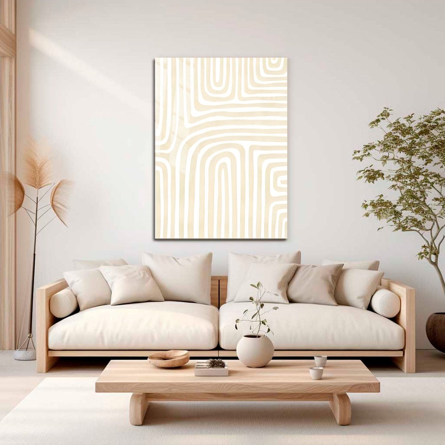 Wes Co Gallery Metal Poster Bold Arch and Abstract Strokes 11" x 17" Home Goods - Nordic Border or edge to edge Metal Art Print