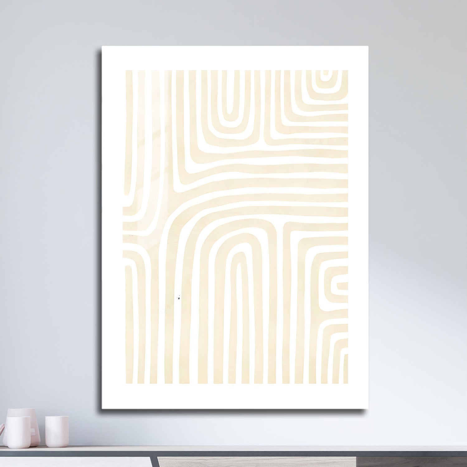 Wes Co Gallery Metal Poster Bold Arch and Abstract Strokes 16" x 24" Home Goods - Nordic Border or edge to edge Metal Art Print