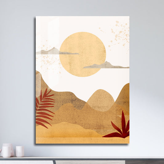 Wes Co Gallery Metal Poster Boho Desert Landscape 11" x 17" Home Goods - Nordic Border or edge to edge Metal Art Print