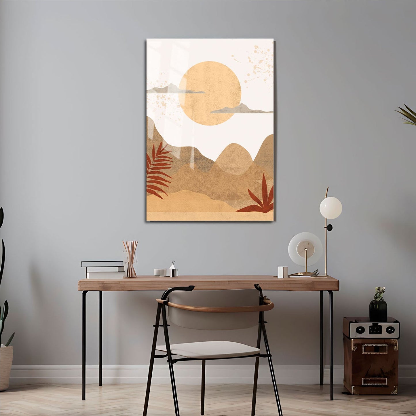 Wes Co Gallery Metal Poster Boho Desert Landscape 11" x 17" Home Goods - Nordic Border or edge to edge Metal Art Print