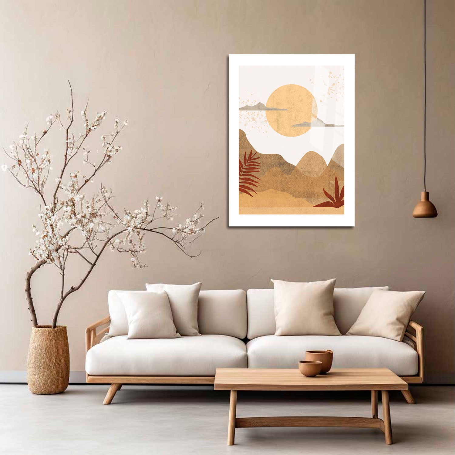 Wes Co Gallery Metal Poster Boho Desert Landscape 16" x 24" Home Goods - Nordic Border or edge to edge Metal Art Print