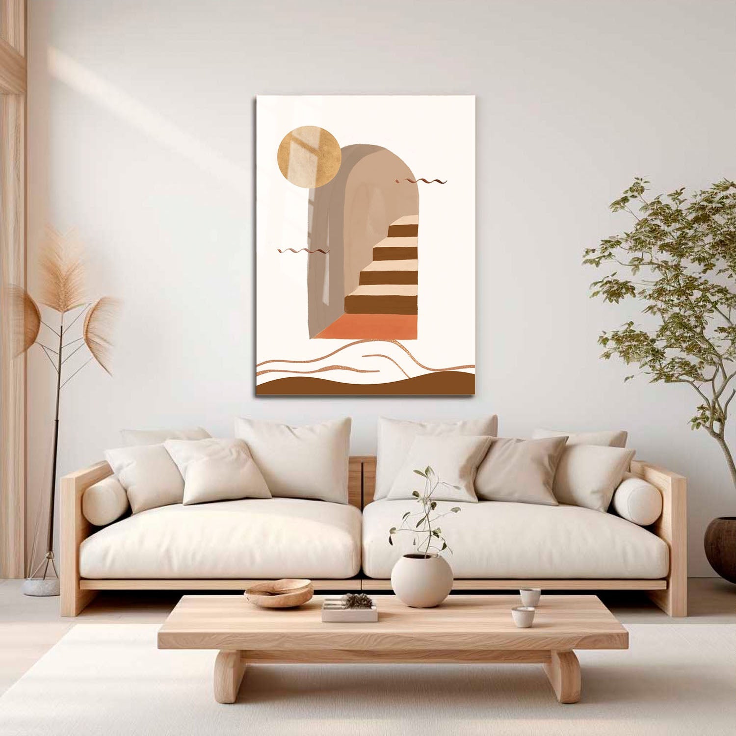 Wes Co Gallery Metal Poster Golden Archway Staircase 11" x 17" Home Goods - Nordic Border or edge to edge Metal Art Print