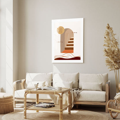 Wes Co Gallery Metal Poster Golden Archway Staircase 16" x 24" Home Goods - Nordic Border or edge to edge Metal Art Print