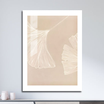 Wes Co Gallery Metal Poster Delicate Ginkgo Leaves 16" x 24" Home Goods - Nordic Border or edge to edge Metal Art Print