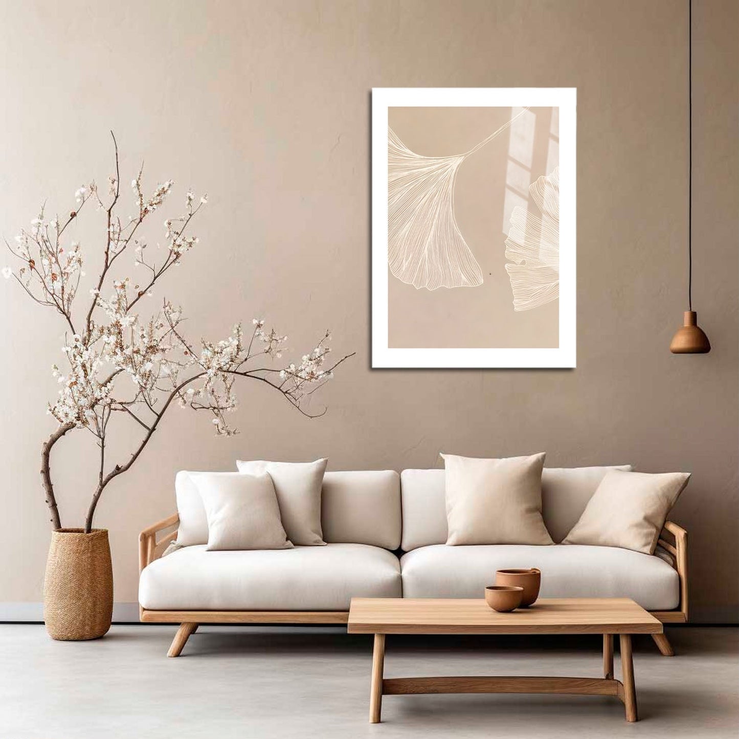 Wes Co Gallery Metal Poster Delicate Ginkgo Leaves 16" x 24" Home Goods - Nordic Border or edge to edge Metal Art Print