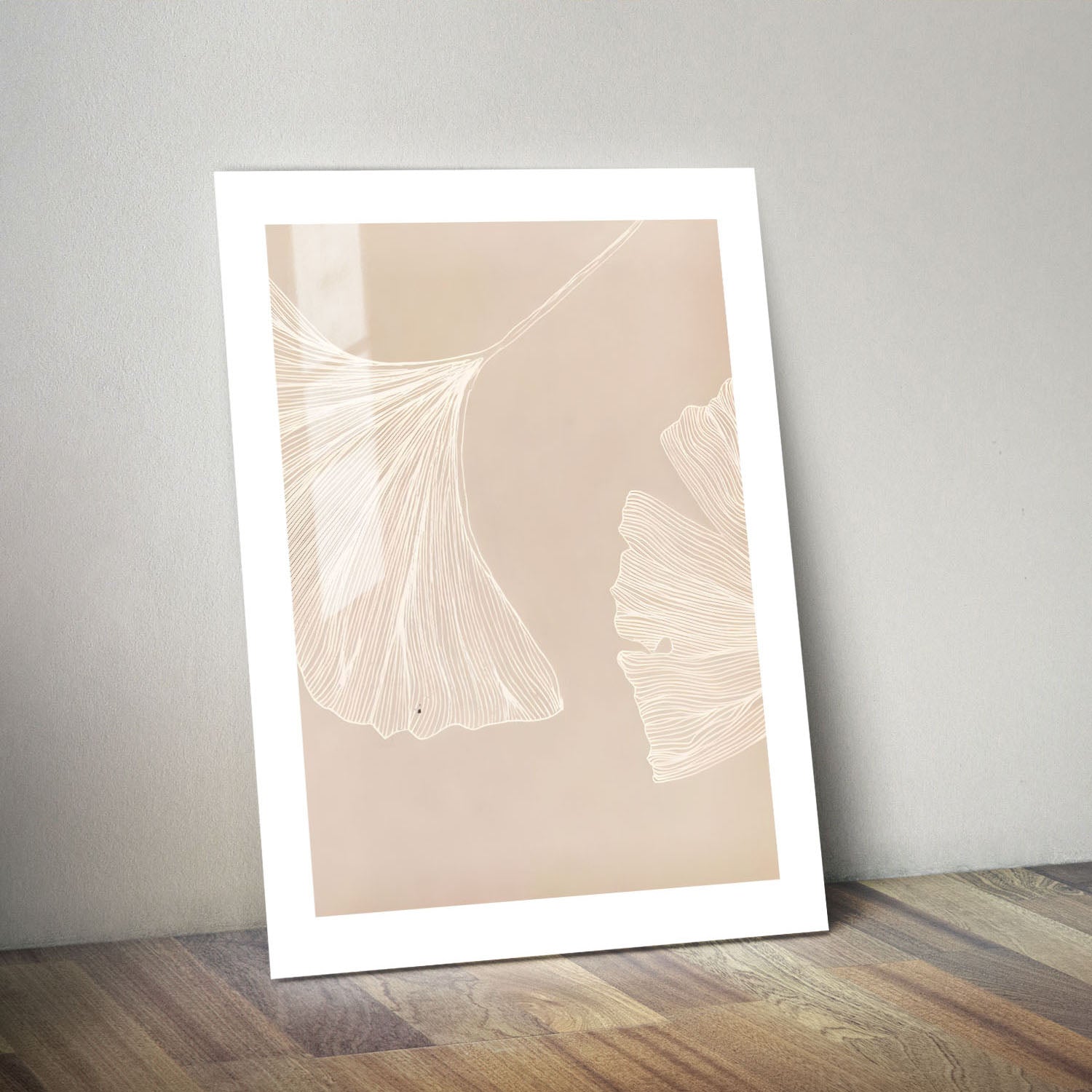 Wes Co Gallery Metal Poster Delicate Ginkgo Leaves 24" x 36" Home Goods - Nordic Border or edge to edge Metal Art Print