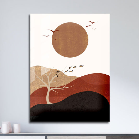 Wes Co Gallery Metal Poster Serene Sunset Landscape 11" x 17" Home Goods - Nordic Border or edge to edge Metal Art Print