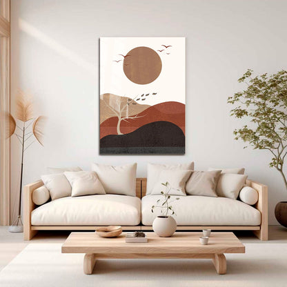 Wes Co Gallery Metal Poster Serene Sunset Landscape 11" x 17" Home Goods - Nordic Border or edge to edge Metal Art Print